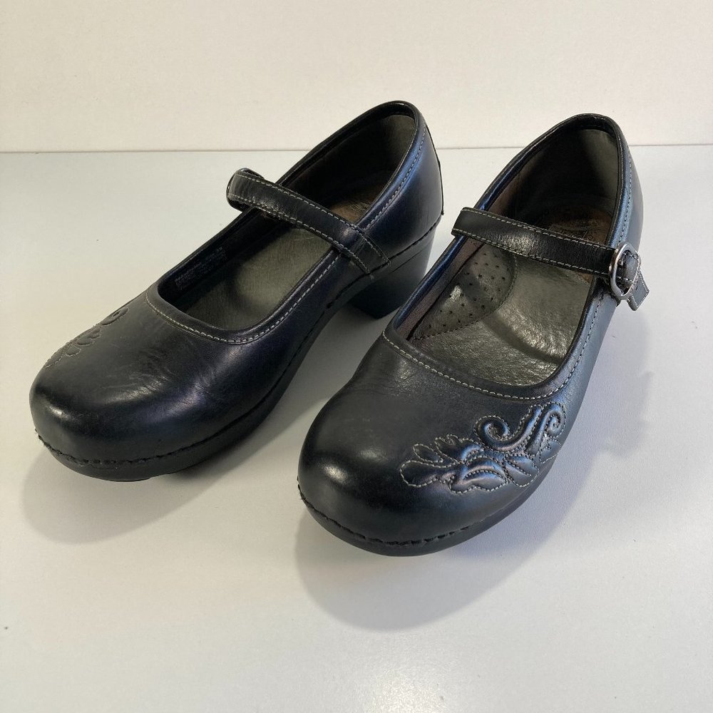 Dansko Mary Jane Block Heel Black Womens size EU 39 US 8.5
